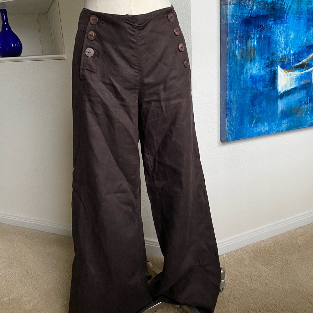 vintage H&M high waisted wide leg brown trousers